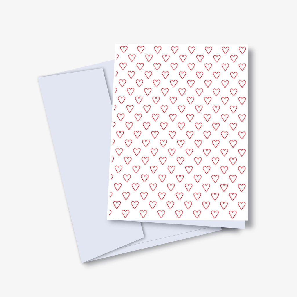 Kannika Art Greeting Card Candy Cane Hearts Patterned Card | Greeting Card