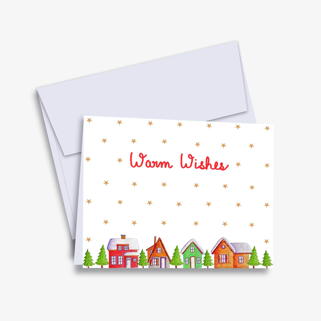 Kannika Art Greeting Card Christmas Village Card | Greeting Card